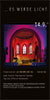 Flyer Tag des Denkmals Stetten, ...es werde Licht, farbig beleuchteter Kirchenraum, Rot-Violett